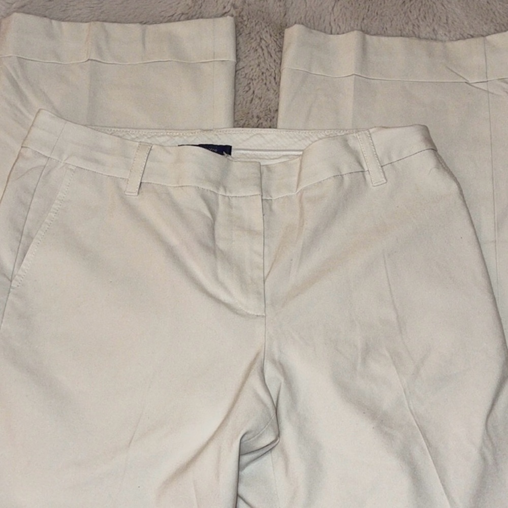 Liz Claiborne Audra Straight Leg White Trousers 12 - Picture 2 of 4